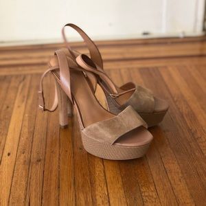 Halston Heritage nude platform heels